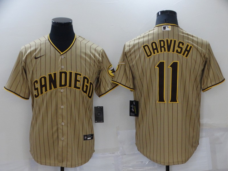 Men's San Diego Padres #11 Yu Darvish Brown Cool Base Stitched Jersey Men's San Diego Padres #11 Yu Darvish Brown Cool Base Stitched Jersey